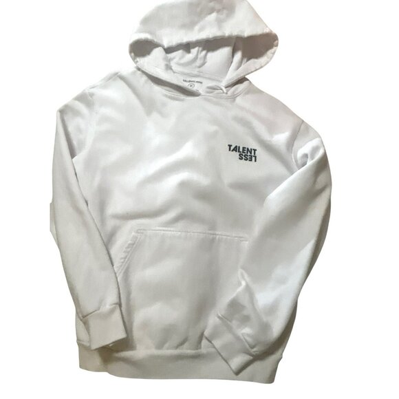 Talentless Hoodie Mens M Pullover Sweatshirt Heavyweight Spell Out White Hoodie - Picture 2 of 4